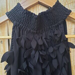 𝅺dimri Sleeveless Flower Detail Black Top Size M